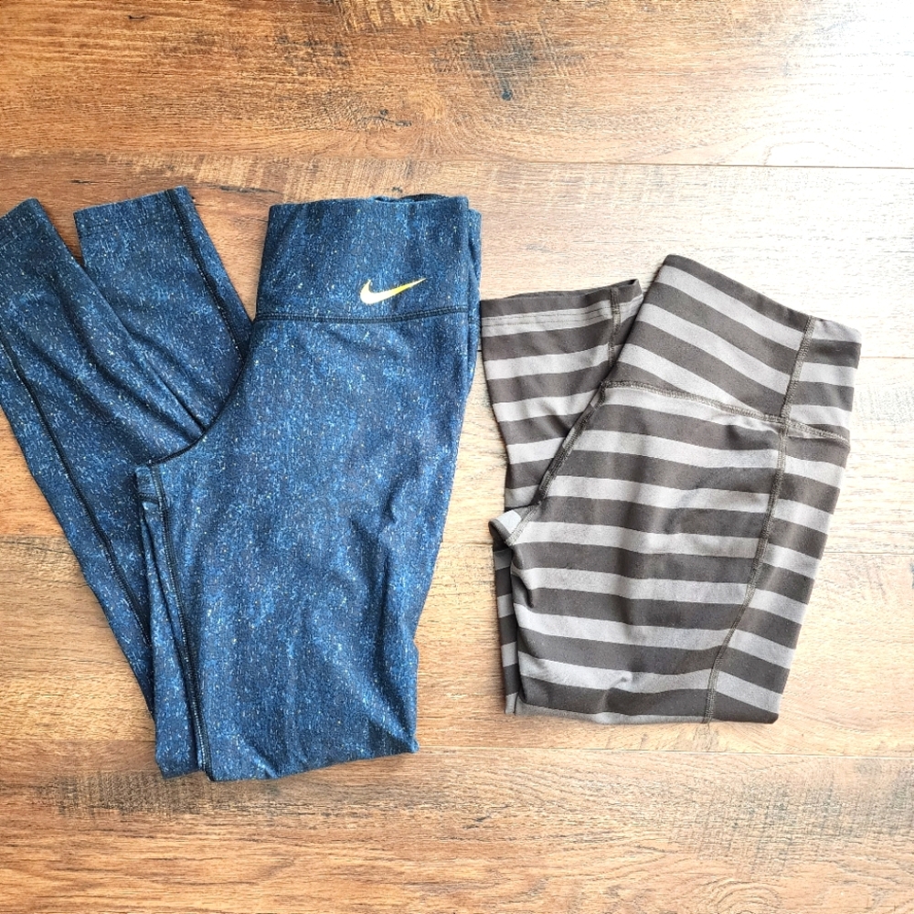 Two Nike Leggings Womens Small Lot Of 2 Pair Dri-Fit